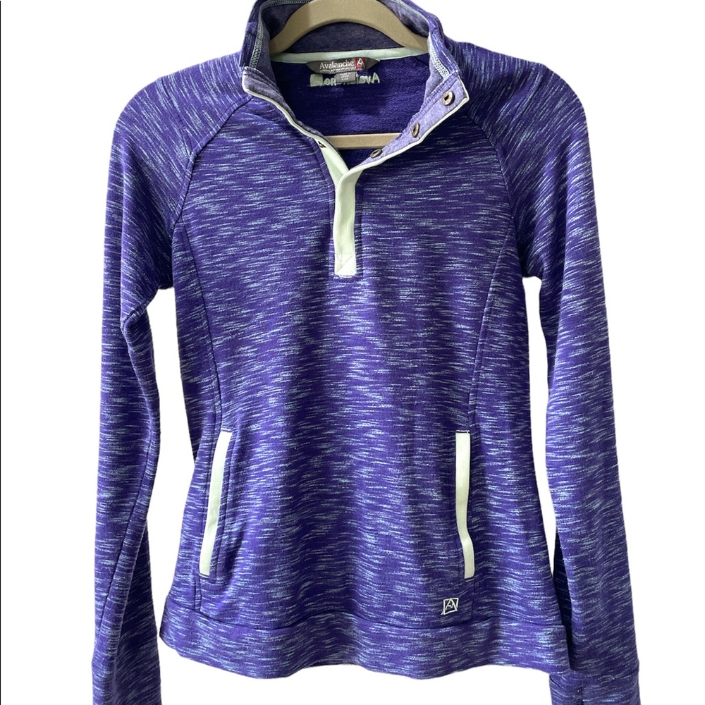 Avalanche Pullover 1/4 Snap Button Sweatshirt-Med… - image 1